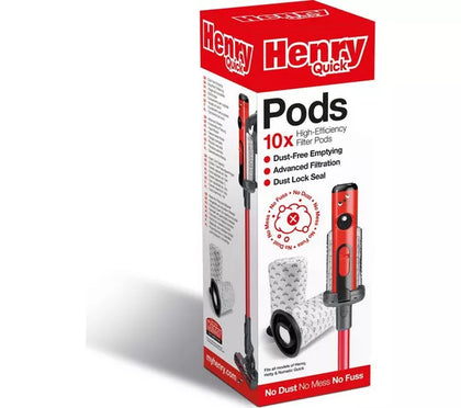 NUMATIC Henry Quick Dust Pods hand held - Pack of 10 | Compatible with most Henry vacuum cleaners