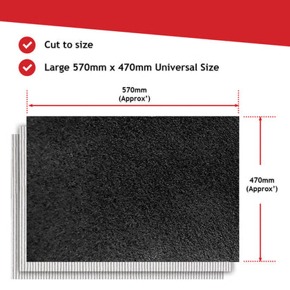 Universal Cooker Hood Filter Kit | Grease & Odour Filter Kit for Kitchen Extractor Fan Vent 2 Grease + 1 Odour Filter