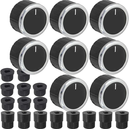 BELLING Oven Cooker Control Knob Dial Switch + Adaptors Black x 8 | PCK686