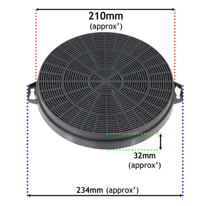 Elica Cooker Hood Charcoal Filter Type 210 CHF210 CHF210/1  Charcoal Carbon Air Filter for Smeg | Elica | Zanussi Cooker Hood Extractor Vent
