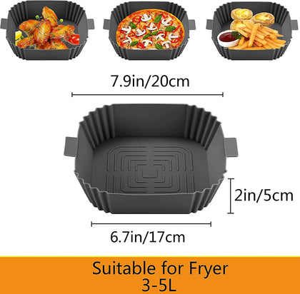 Air Fryer Liners Square | Silicone Air Fryer Liner Reusable Air Fryer Silicone Liners Accessories Reusable Airfryer Liner Non-Stick