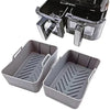 Ninja Air Fryer Reusable Dual Pots | 2 x Silicone AirFryer Collapsible Premium Insert Liners Double Air Fryer Silicone Basket Pods for AF300UK | AF400UK | AF500UK  | Air Fryer Rack Accessory baskets for Air Fryer | Tower T17088 T170100 Airfryer | Ovens