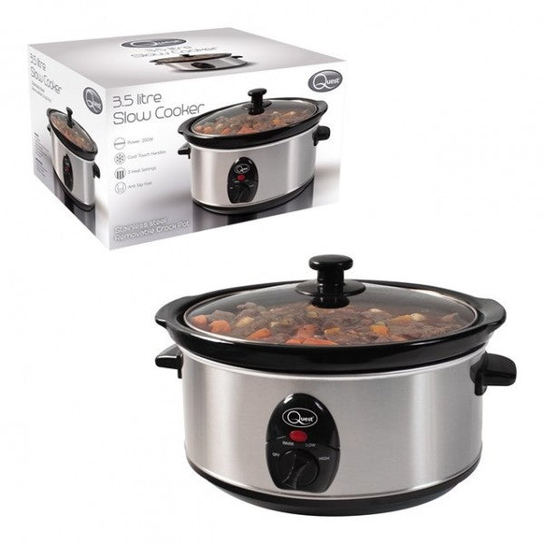 QUEST 3.5 Litre Stainless Steel Slow Cooker 35270