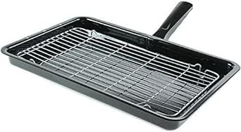 Universal Oven Cooker Grill Pan Complete Assembly 245mm x 360mm |Grill Pan with Grill Grid and Clip On Handle