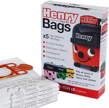 Numatic Dust Bags NVM-1CH | Henry Hetty NRV240 Pack of 5 | 9 Litre