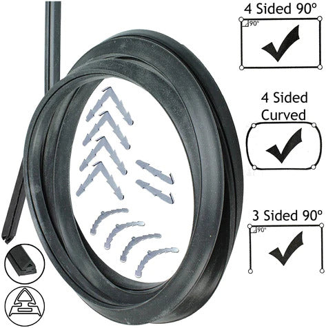 Universal  4 Sided Rubber Oven Cooker Door Seal (With Barbed Corner Clips)