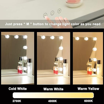 Hollywood Landscape Pivot Lighted Vanity | Makeup Mirror | 17 Dimmable LED Bulbs
