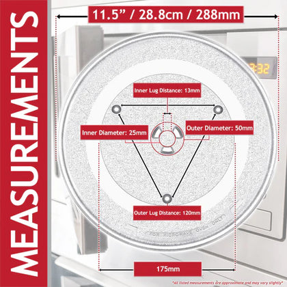 Samsung MS23 MG23 | Panasonic Microwave Oven Plate 288mm Turntable Glass Plate Dish Plate