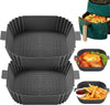 Air Fryer Liners Square | Silicone Air Fryer Liner Reusable Air Fryer Silicone Liners Accessories Reusable Airfryer Liner Non-Stick