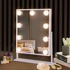Vanity Mirror with 9 LED Lights Light Up Hollywood Makeup Mirror with 9 LED Bulbs Tabletop 360 Rotation with 10x Magnifying Mirror