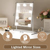 Vanity Mirror with 9 LED Lights Light Up Hollywood Makeup Mirror with 9 LED Bulbs Tabletop 360 Rotation with 10x Magnifying Mirror