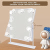 Vanity Mirror with 9 LED Lights Light Up Hollywood Makeup Mirror with 9 LED Bulbs Tabletop 360 Rotation with 10x Magnifying Mirror