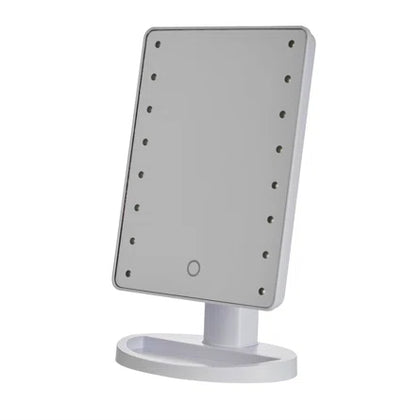 Table top Makeup Mirror with Lights, Lighted Vanity Mirror with 24 Led Tabletop Mirror Light Adjustable,  Cosmetic Mirror Detachable 10X Magnification