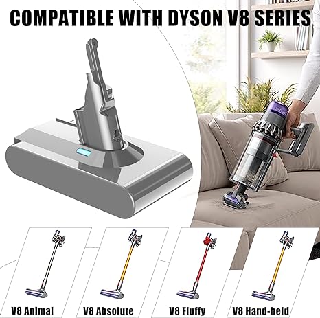 21.6V 6000mAh battery for Dyson V7 SV11 series Pre-Filters HEPA  Post-Filters Replacements Compatible V7 Cordless Vacuum Cleaners