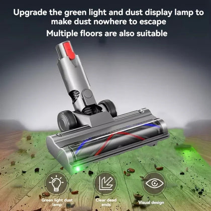Dyson V7 V8 V10 V11 V15 Vacuum Cleaner Lightweight Direct Drive Floor Brush Head with Green Led Lights