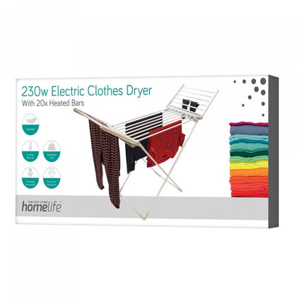 Electric Heated Clothes Dryer Homelife Airer 230V Horse Foldable Rack  | E9701
