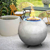 Haloo Ballo Firepit, GS01, Outdoor Heater, Round, Smokeless, Propane Gas, 50K BTU Gas Burner, 304 Stainless Steel Firebowl, Adjustable Flame Settings, Quick Connect Hose & Regulator - Faux Cement