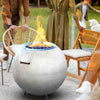 Haloo Ballo Firepit, GS01, Outdoor Heater, Round, Smokeless, Propane Gas, 50K BTU Gas Burner, 304 Stainless Steel Firebowl, Adjustable Flame Settings, Quick Connect Hose & Regulator - Faux Cement