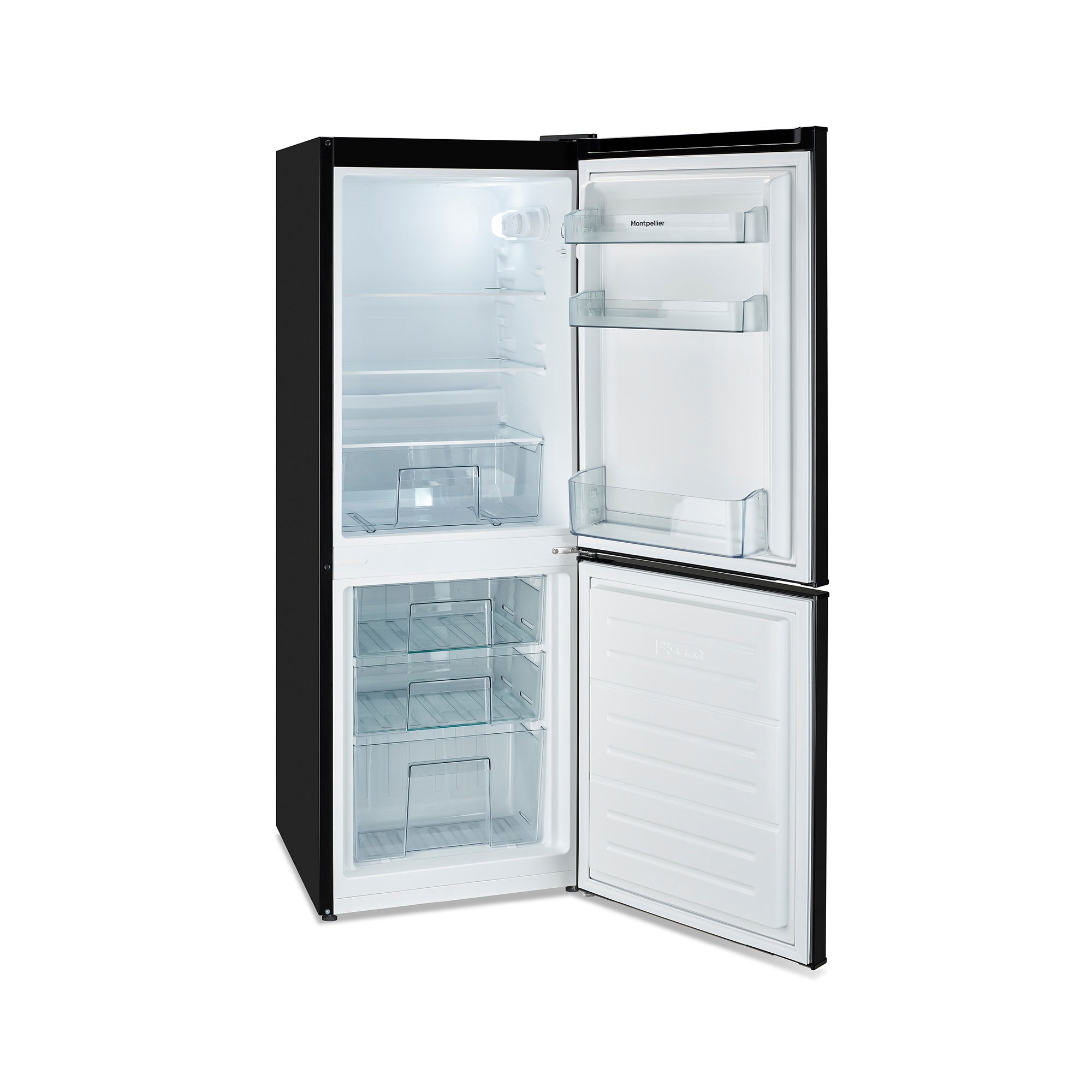 Montpellier MAB145K | Freestanding Retro Style Fridge Freezer – Black
