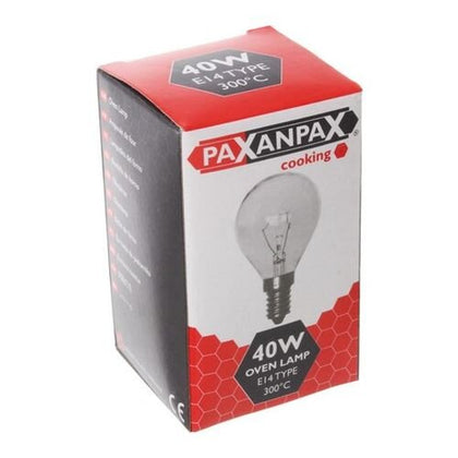 40 Watt E14 Golf Ball Style 300deg Oven Lamp Bulb Single