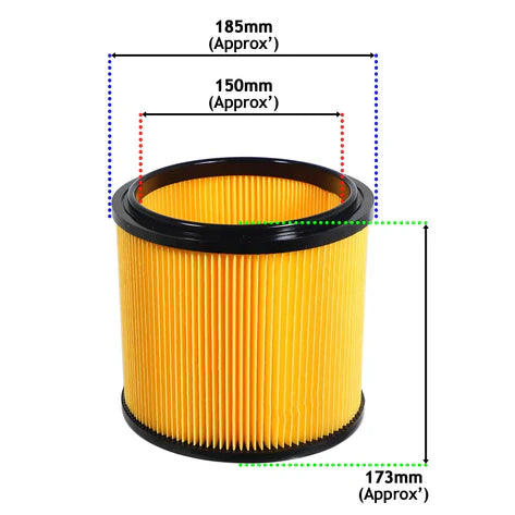 Parkside Wet and Dry Filter Cartridge Lidl PNTS 1250 1300 1400 1500 Vacuum Cleaner