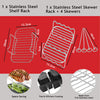Air Fryer Rack and Accessory Pack | Silicone Air Fryer Liner Kit | 8 PCS Air Fryer Accessories Kit for Ninja Dual AF400UK & AF300UK & Tower T17088 | Reusable Air Fryer Liners & Air Fryer Rack  Accessory