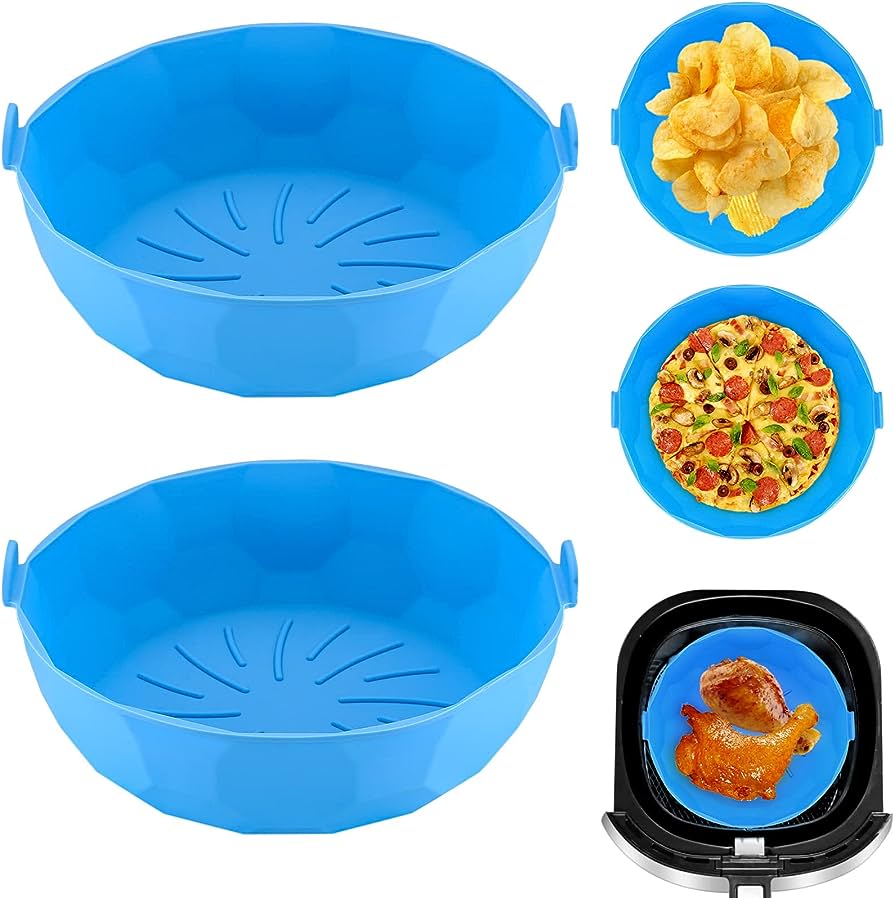 Air Fryer Reuseable Silicone Pots |2 Pieces Silicone Air Fryer 