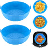 Air Fryer Reuseable Silicone Pots |2 Pieces Silicone Air Fryer Liners Pods |Reusable Air Fryer Silicone Liners, Round Air Fryer Replacement Mats Basket Accessories Liners for Air Fryer, Oven, Microwave - 8.3 inch