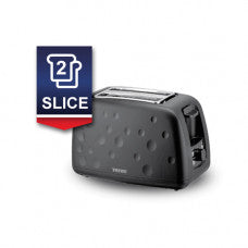 T4TEC BLACK QUIRKY 2 SLICE TOASTER REMOVABLE CRUMB TRAY