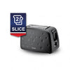 T4TEC BLACK QUIRKY 2 SLICE TOASTER REMOVABLE CRUMB TRAY