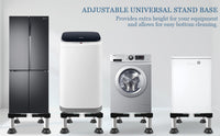 Washing Machine Stand |Adjustable |Washer and Dryer Pedestal with 4 Strong Feet 40-60CM Universal | Mini Fridge Base Width 17-20 cm | Washing Machine Refrigerator Laundry (Black)