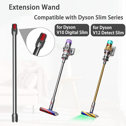 Extension Rod Tube for Dyson V12 Detect Slim Stick Vacuum Cleaner | Replacement wand Telescopic Tube Quick Release Extension Rod Accessories, 74 cm (Black)