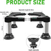 Washing Machine Stand |Adjustable |Washer and Dryer Pedestal with 4 Strong Feet 40-60CM Universal | Mini Fridge Base Width 17-20 cm | Washing Machine Refrigerator Laundry (Black)