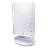 BUENOLIFE Makeup Mirror with Lights, Lighted Vanity Mirror with 21 Led Tabletop Mirror Light Adjustable, Dual Power Cosmetic Mirror with Touch Screen Dimming, Detachable 10X Magnification-White