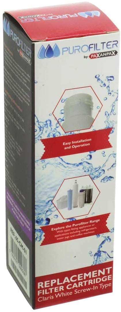 Compatible for AEG, Bosch, Gaggenau, Krups, Melitta, Neff, Siemens Claris White Screw-In Style Coffee Machine Water Filter (Purofilter Branding)