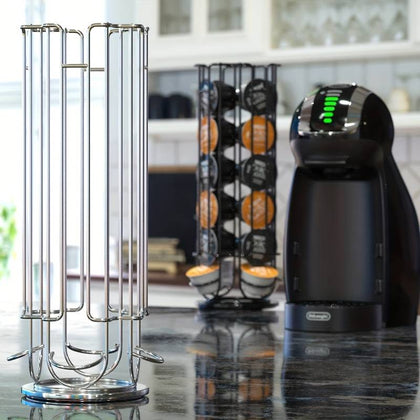 Dolce Gusto 24 Grids Coffee Pod Holder Compatible With Dolce Gusto Capsules 24pcs| Coffee Pod Carousel |Spins 360-Degrees | Stainless Steel