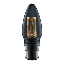 TCP 2W B22/BC LED Classic Smoked Etched Bulb Candlelight