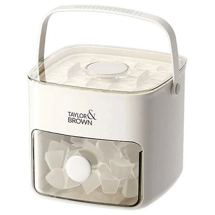 Easy Press Ice Cube Maker with Lid and Bin  48 Cube Reusable Silicone Tray for Parties & Bars