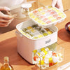 Easy Press Ice Cube Maker with Lid and Bin  48 Cube Reusable Silicone Tray for Parties & Bars