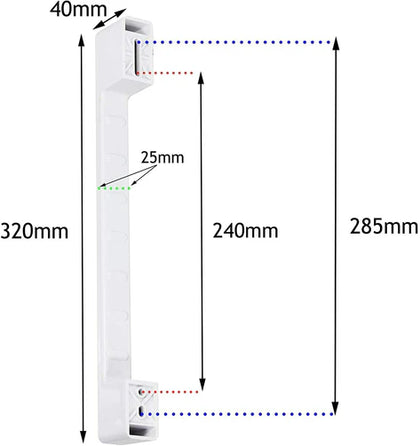 Universal Handle Freezer Fridger | Refrigerator | Chest Freezer Door Adjustable Bar Handle (White, 320mm)