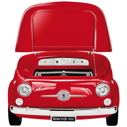 SMEG Fiat 500 Retro Fridge SMEG500R 50s Retro style FIAT 500 Refrigerator Red | Handmade with Genuine Original Fiat 500 Parts