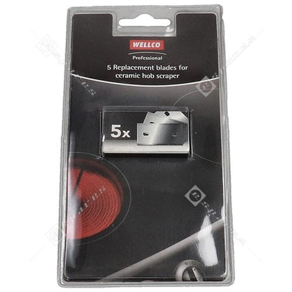 Ceramic Hob Scraper Replacement Blades - Wellco Pack of 5