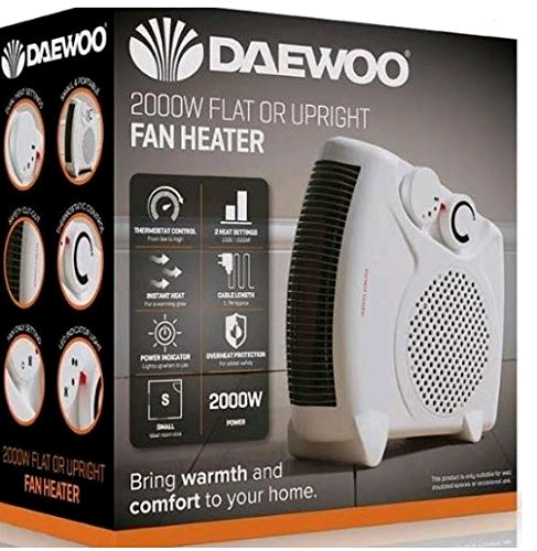 Daewoo 2000w Flat or Upright Heater HEA1139 – DWYERS HOMESTORE