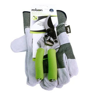 Rolson Heavy Duty Rigger Gloves & Secateur Set