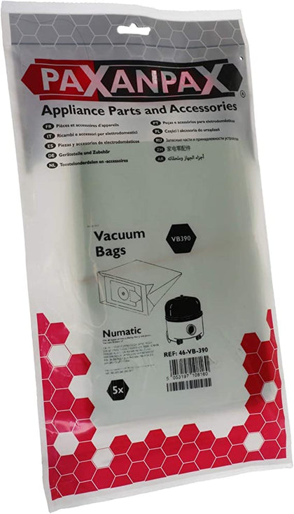 Henry Bags Numatic Compatible Paper Vacuum Bags (5 PACK) VB90 - Henry , Hetty and James