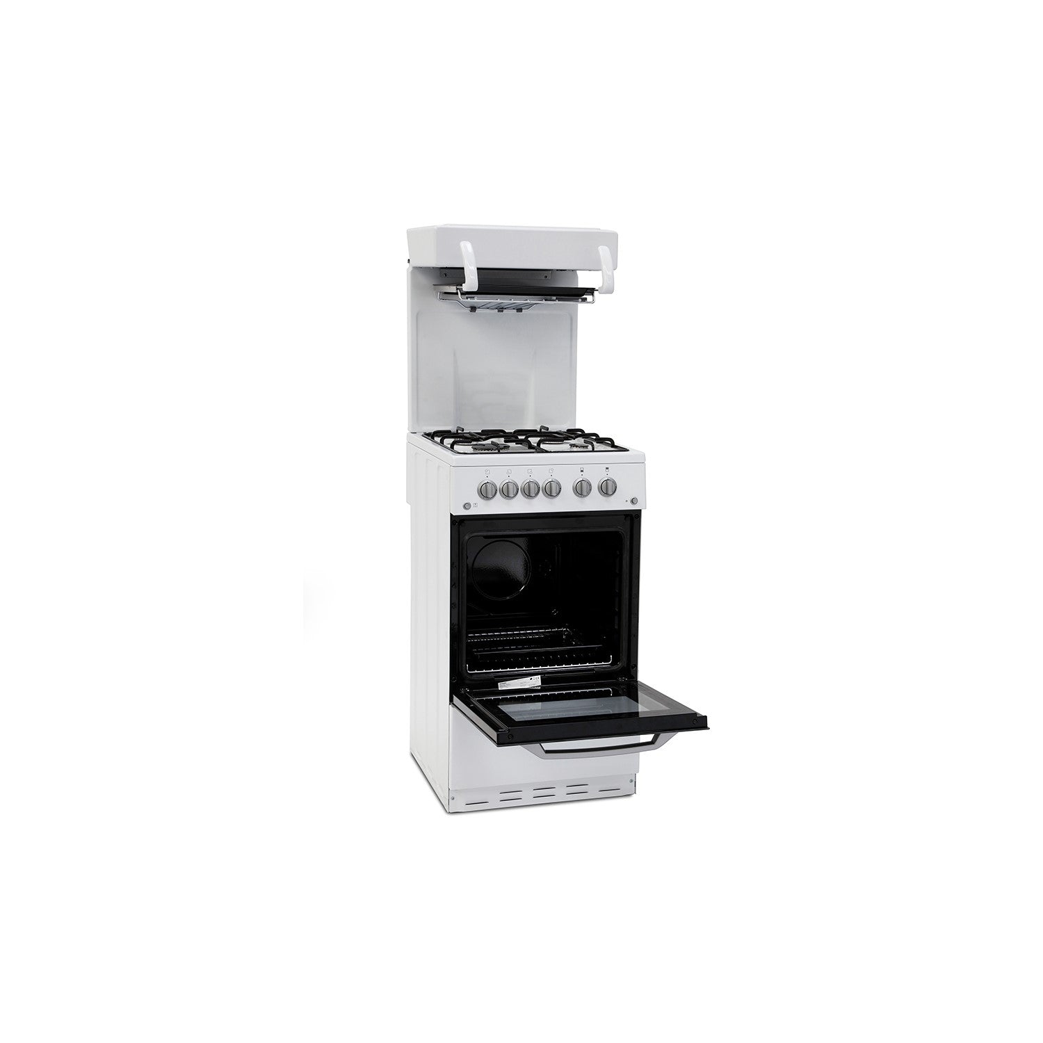 MONTPELLIER WHITE SINGLE CAVITY 50CM EYE LEVEL GAS COOKER