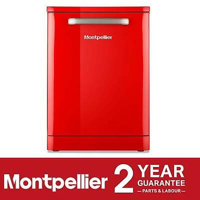 MONTPELLIER 60CM FREESTANDING RETRO DISHWASHER IN RED *COLLECTION ONLY*