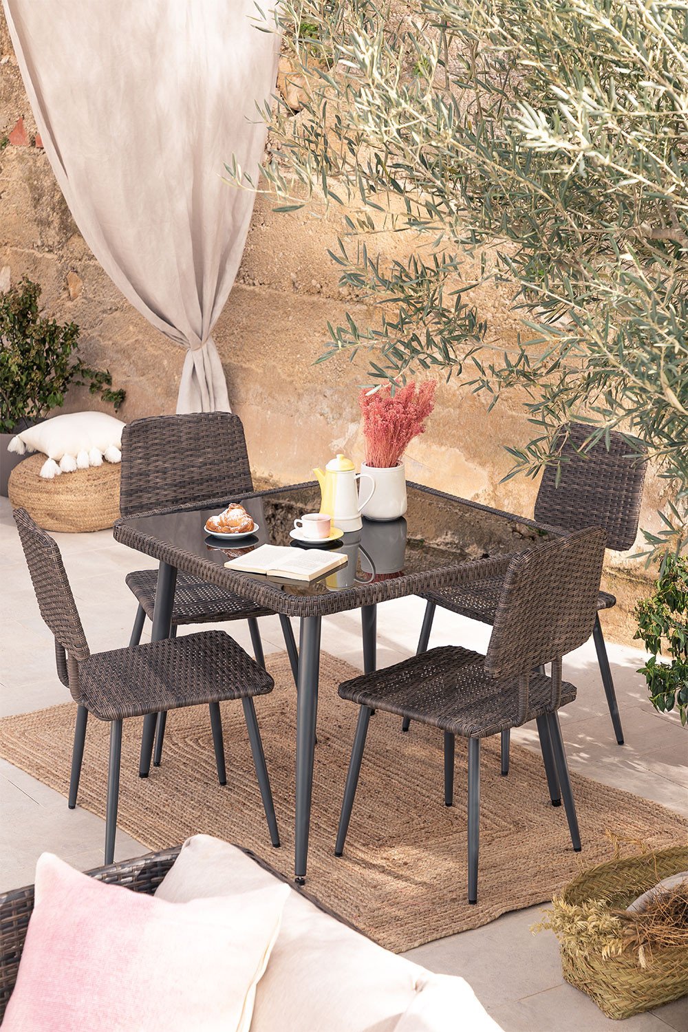 Outdoor dining table shop and 4 chairs