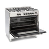MONTPELLIER STAINLESS STEEL 9CM SINGLE CAVITY DUAL FUEL RANGE COOKER