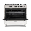 MONTPELLIER STAINLESS STEEL 9CM SINGLE CAVITY DUAL FUEL RANGE COOKER
